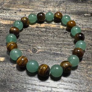 Green and Brown Beaded Bracelet